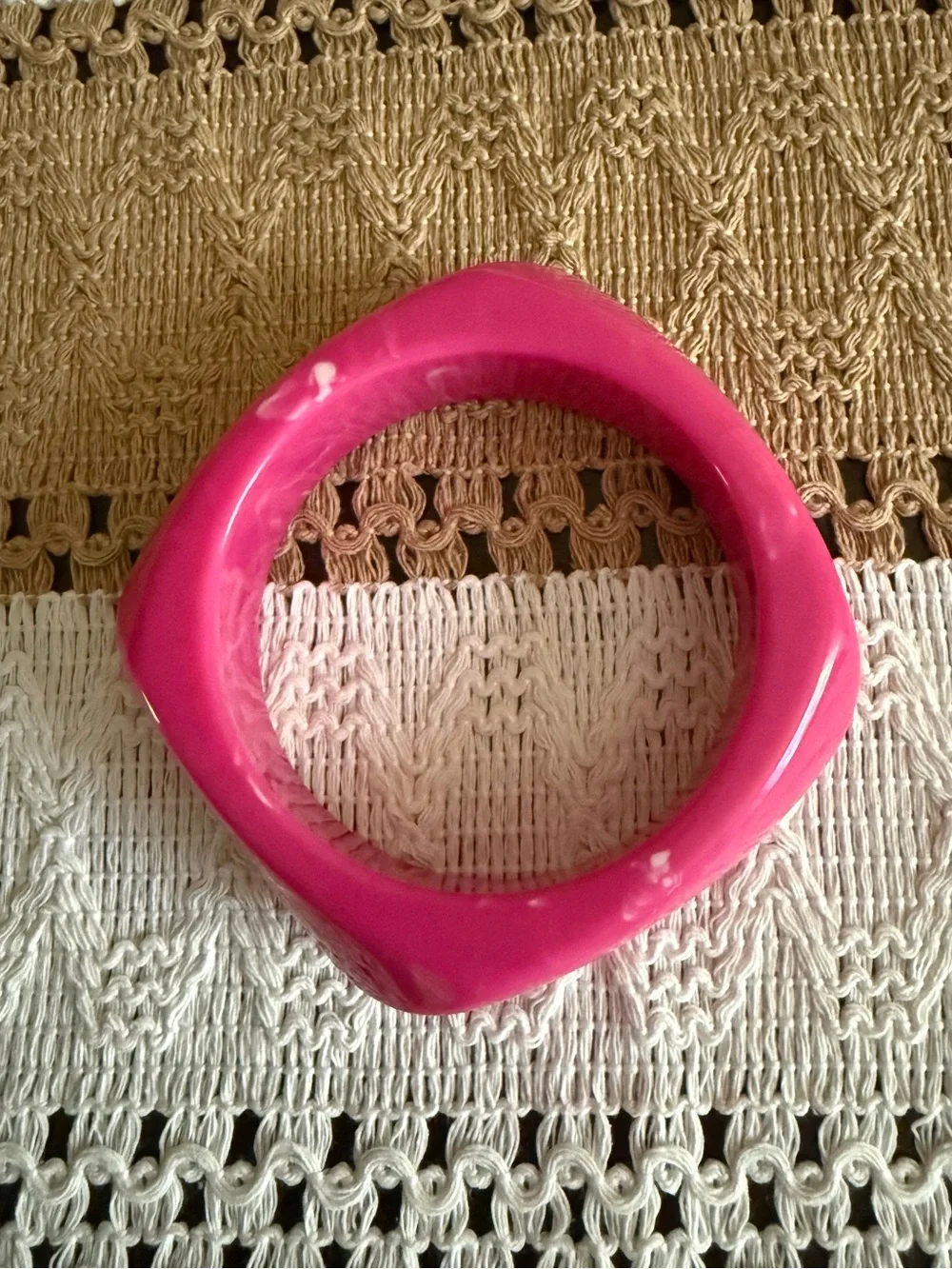 Bangle Bracelet - Hot Pink Resin